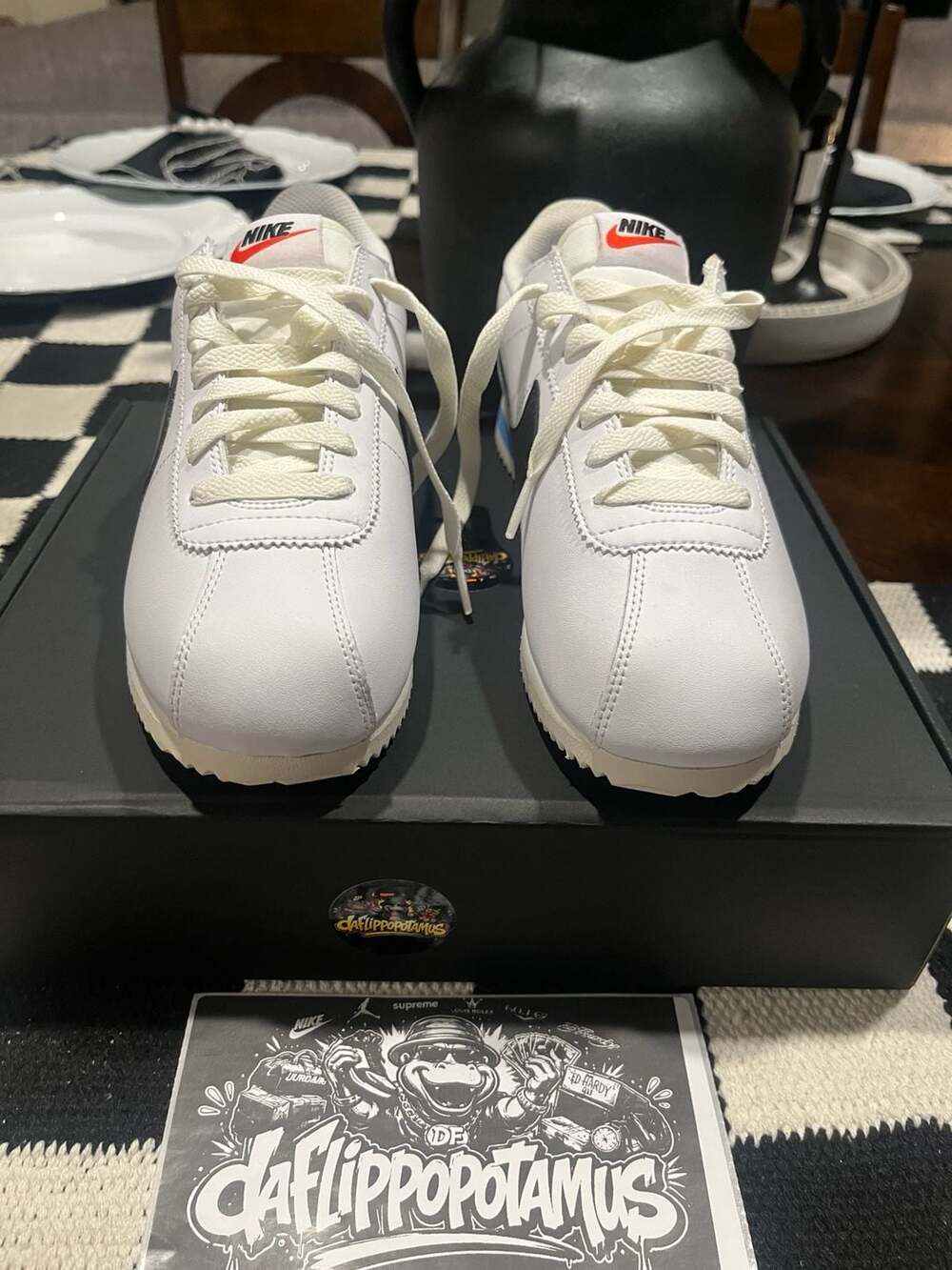 Nike Cortez 'White Black Blue' DN1791-100 Size 8 - Picture 2 of 6